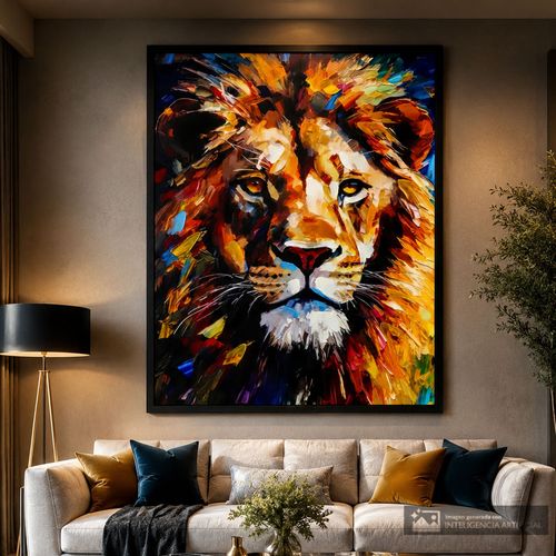 Cuadro decorativo de león 140 x100 x3 cm