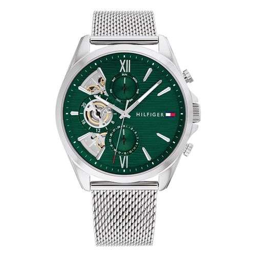 Reloj Tommy análogo cronógrafo Baker de acero inoxidable plateado para hombre