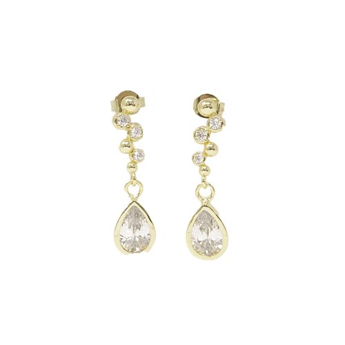 Aretes largos de lágrima de brass para mujer