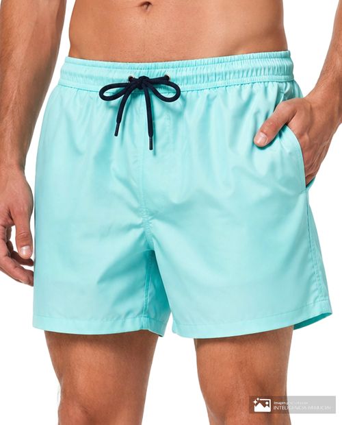 Short de baño Unexpected verde sólido para hombre