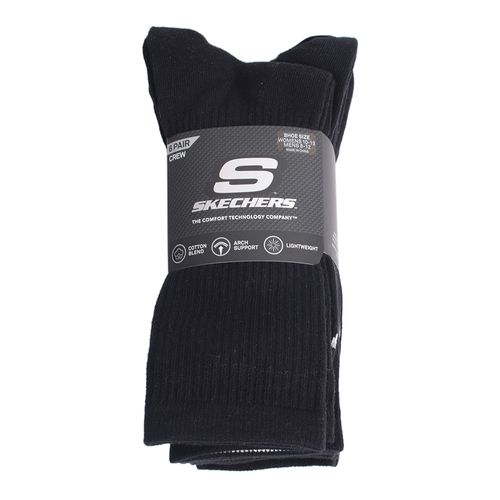 Pack de 6 pares de calcetines crew Skechers negro para hombre
