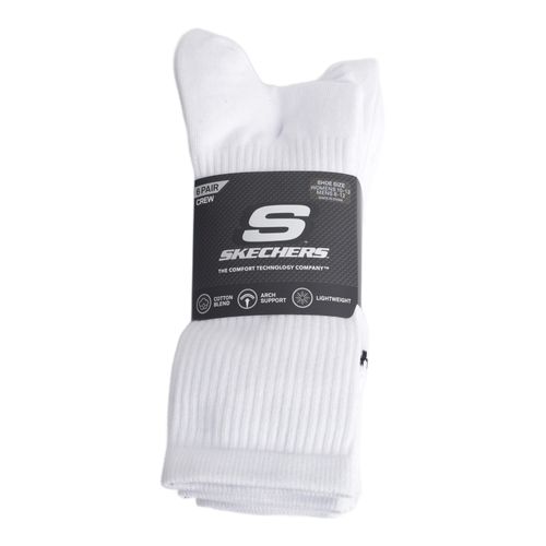 Pack de 6 pares de calcetines crew Skechers blanco para hombre