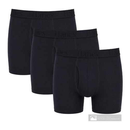 Pack de 3 bóxers brief Hanes negro sólido para hombre