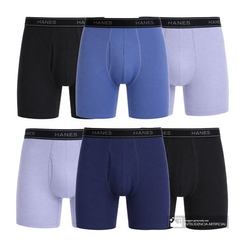 Pack de 6 bóxers brief Hanes multicolor sólido para hombre