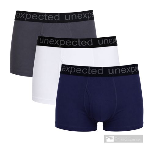 Pack de 3 bóxers trunk Unexpected multicolor sólido para hombre