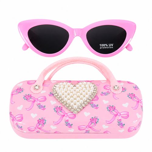 Lentes de sol con estuche rosado para niña