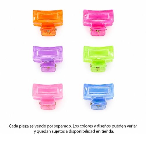 Set ganchos multicolor translúcidos surtidos para niña