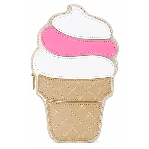 Cartera crossbody bicolor con diseño de helado para niña