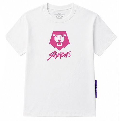 Camiseta blanca con estampada de Saja Boys para niña