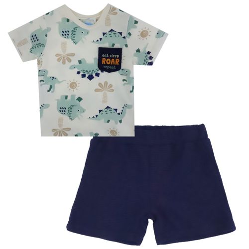 Conjunto de 2 piezas ivory con estampado de dinosaurios para niño