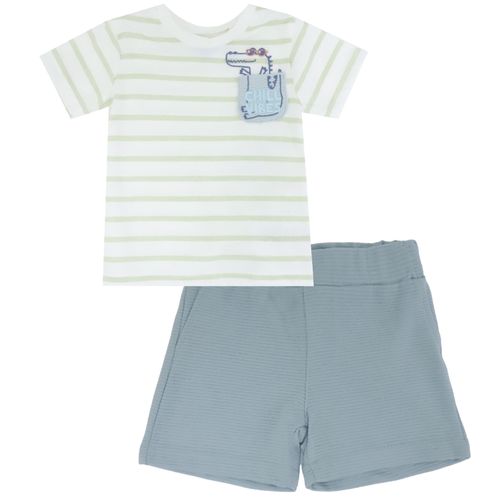 Conjunto de 2 piezas celeste con estampado de cocodrilo para niño