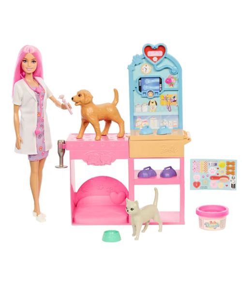 Set muñeca Barbie clínica veterinaria Fast Cast