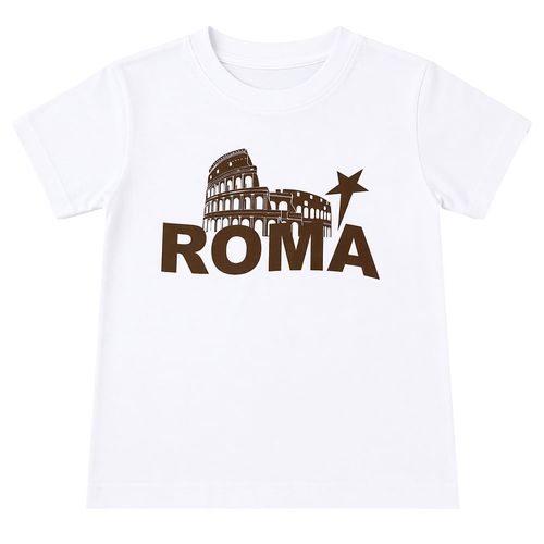 Camiseta blanca con estampado de Roma para niño