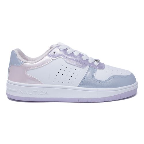 Zapato deportivo casual Nautica blanco tornasol para niña