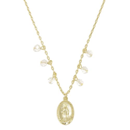 Collar religioso de brass plateado 1mm- 46 cm para mujer