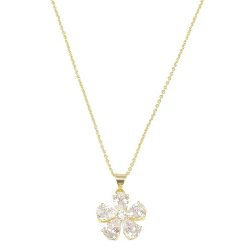 Collar de flor de brass dorado 1 mm-46 cm para mujer