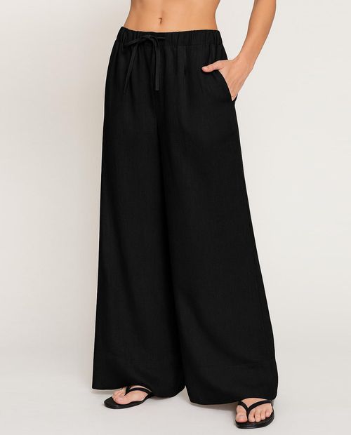 Pantalón palazzo de lino para mujer