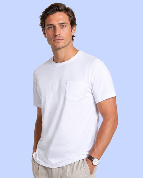 Camiseta Gents regular fit sólida blanca para hombre