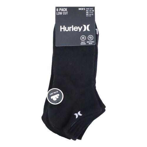 Pack de 6 pares de calcetines low cut Hurley negro para hombre