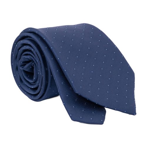 Corbata Nautica azul con bordado en contraste