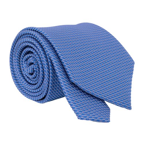 Corbata Nautica azul con diseño microtexturizado