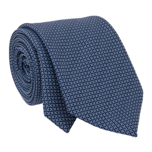 Corbata Nautica azul con bordado microgeométrico