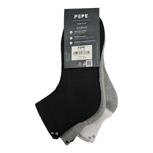 Pack de 3 pares de calcetines cortos Pepe Revolution multicolor para hombre