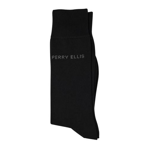 Calcetín de vestir largos Perry Ellis negros para hombre