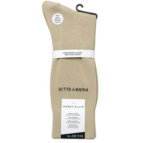 Calcetín de vestir largos Perry Ellis beige para hombre