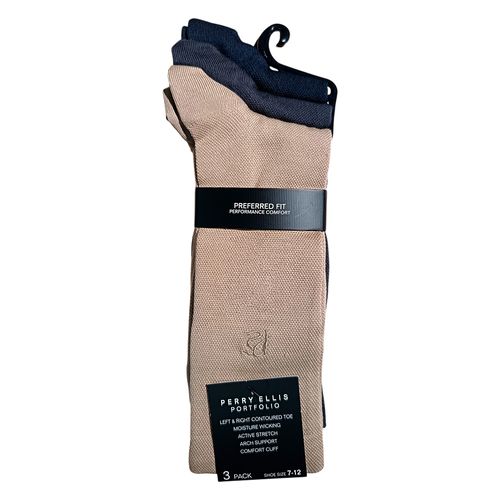 Pack de 3 pares de Calcetínes de vestir Perry Ellis multicolor para hombre