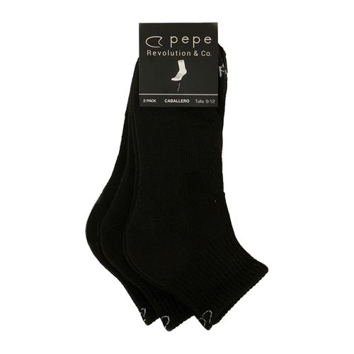 Pack de 3 pares de calcetines cortos Pepe Revolution negros para hombre