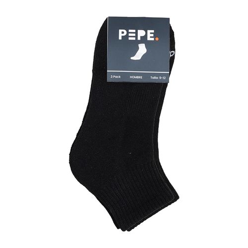 Pack de 3 pares de calcetines cortos Pepe Revolution negros para hombre