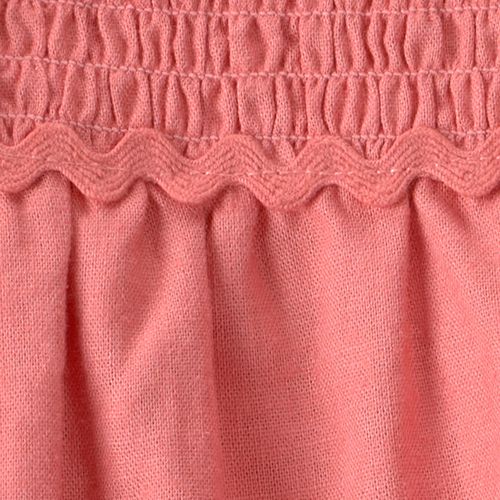 Vestido coral con detalle fruncido para bebé niña