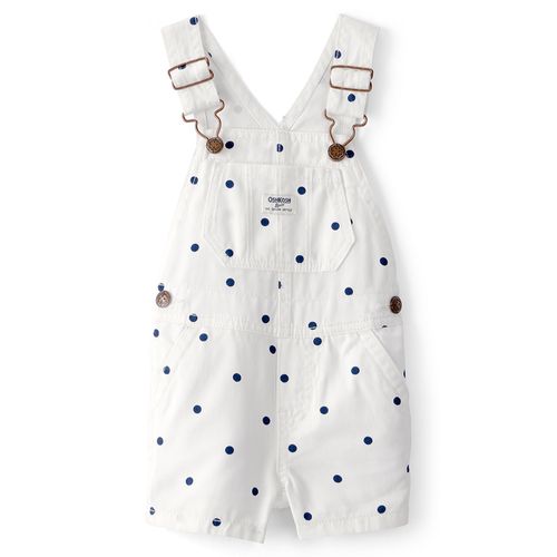Overol blanco con estampado de lunares para bebé niña
