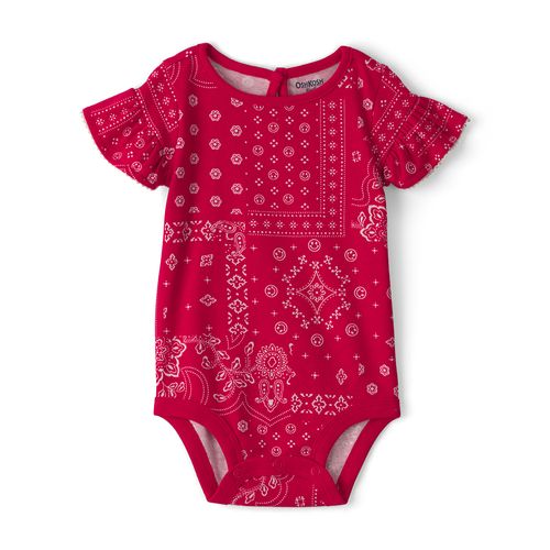 Mameluco rojo estampado para bebé niña