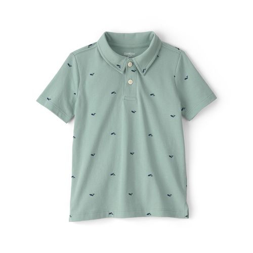 Camisa verde con estampado de ballenas para niño