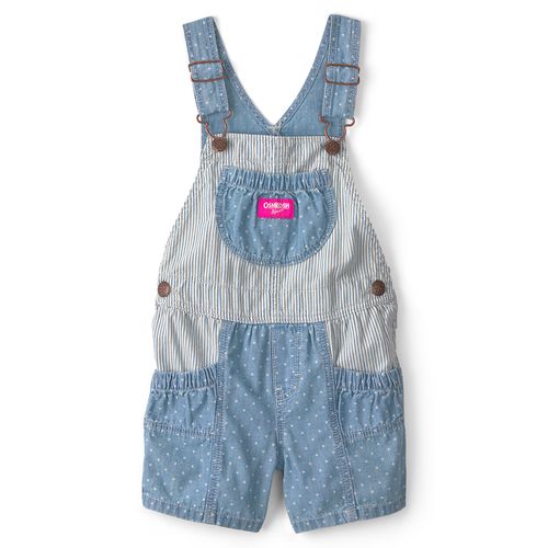 Overol azul con estampado de lunares para niña