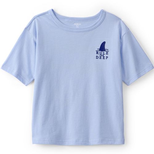 Camiseta azul con estampado de tiburones para niño