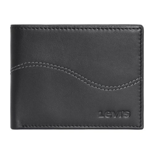 Billetera de cuero Levi's negra para hombre