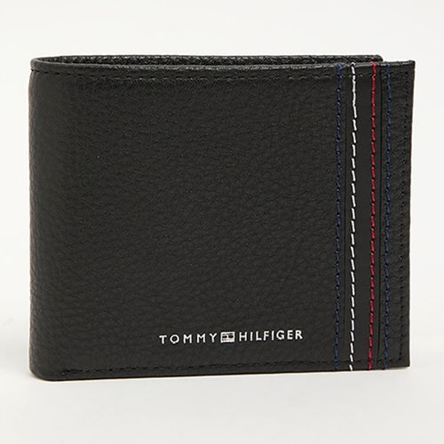 Billetera bifold Tommy Hilfiger negra para hombre