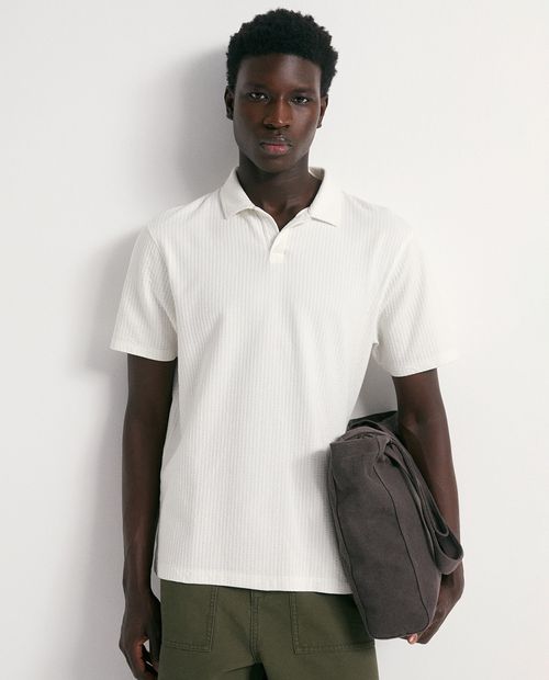 Camisa polo Sfera regular fit blanca para hombre