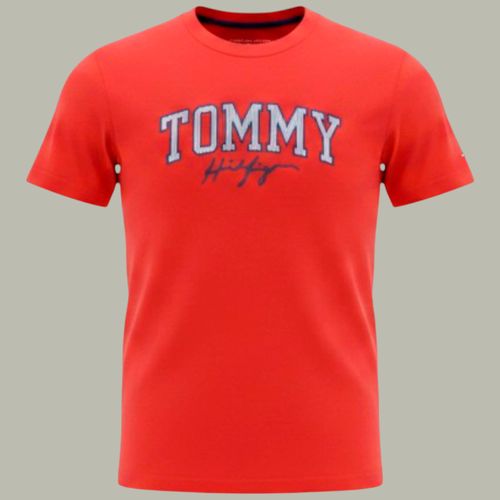Camiseta roja con estampado Tommy Hilfiger para niño