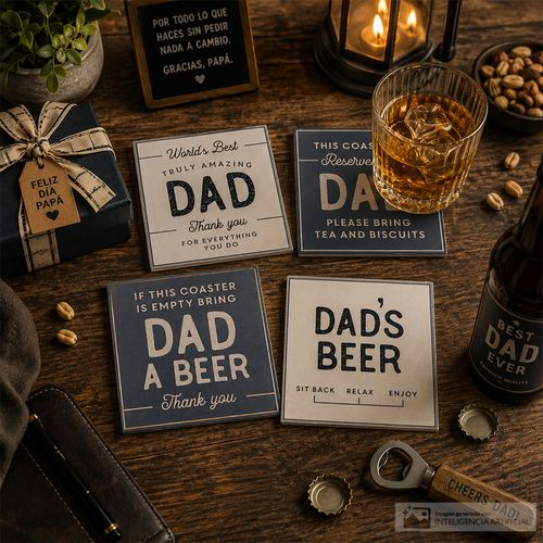 Set de portavasos 5 piezas "Dad's Beer"