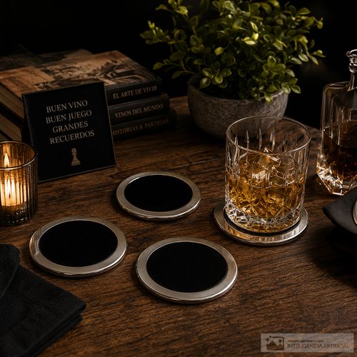 Set de portavasos metálicos