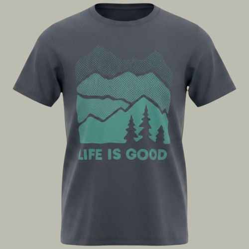 Camiseta gris con estampado de montañas para niño