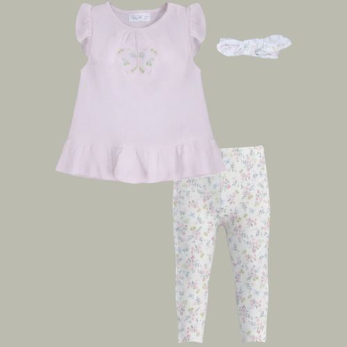 Conjunto de 3 piezas con estampado floral para bebé niña