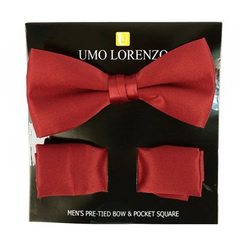 Set de corbatín y pañuelo Umo Lorenzo rojo para hombre