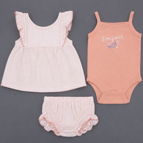 Conjunto de 3 piezas bicolor para bebé niña