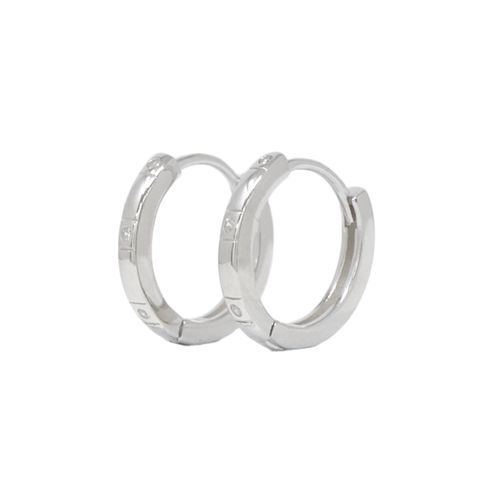 Argollas con zirconias incrustadas en plata para mujer