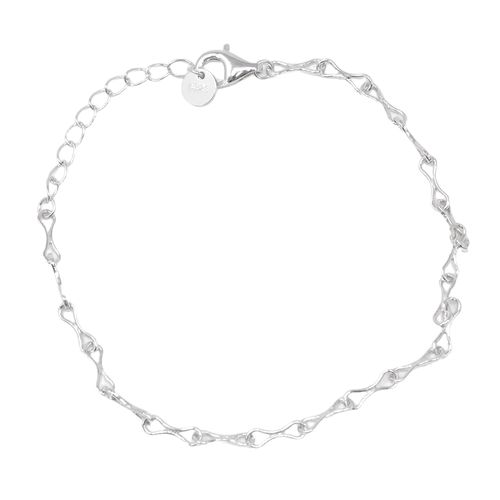 Pulsera de plata .925 para mujer con eslabones orgánicos y acabado pulido